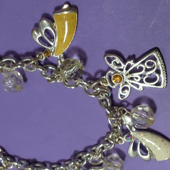 Oval Link Chain Charm Bracelet  With Angel Theme Vintage Lobster Clasp - Picture 8 of 11